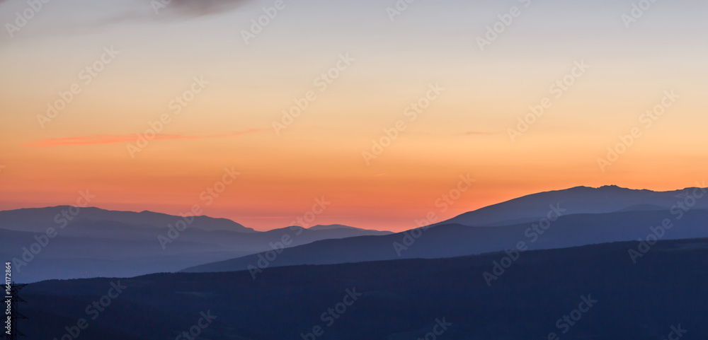 Sunrise from the ski slopes of La Molina