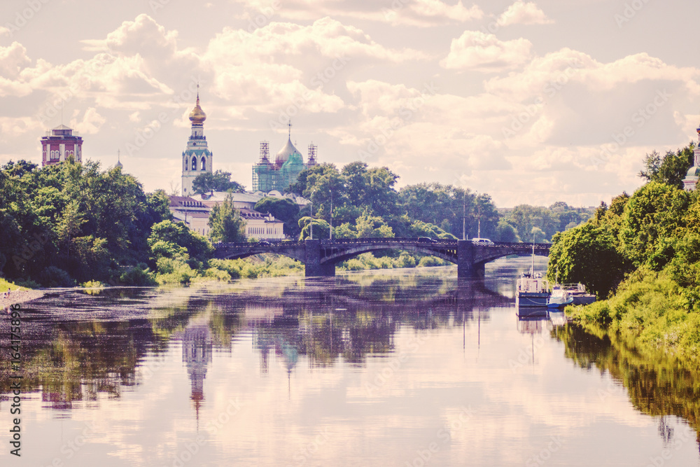 Vologda River in Vologda City, Russia.