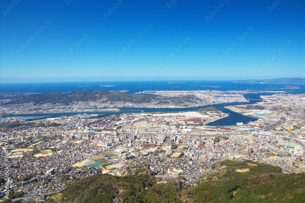 View of Kitakyushu City from Mt. Sarakura