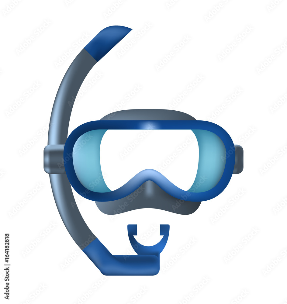 Cute Diving Mask Icon on White Background . Isolated Vector Illustration Cute Diving Mask Icon on White Background . Isolated Vector Illustration