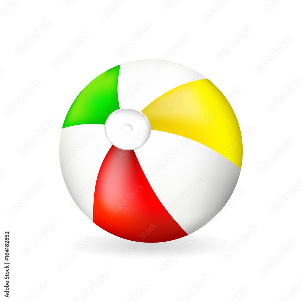Cute Beach Ball Icon on White Background . Isolated Vector Illustration Cute Beach Ball Icon on White Background . Isolated Vector Illustration
