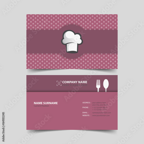 Chef business card design template.