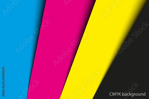 Abstract background, sheets of paper in cmyk colors, vector illustration