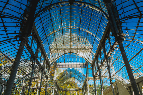 Low Angle View of Palace of Glass in Madrid