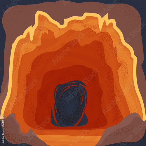 Cave interior scene in deep mountain