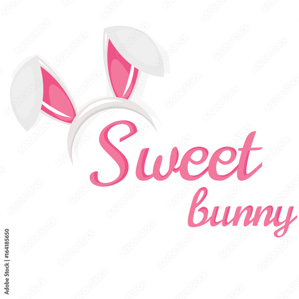 Easter bunny ears mask vector illustration Easter bunny ears mask vector illustration