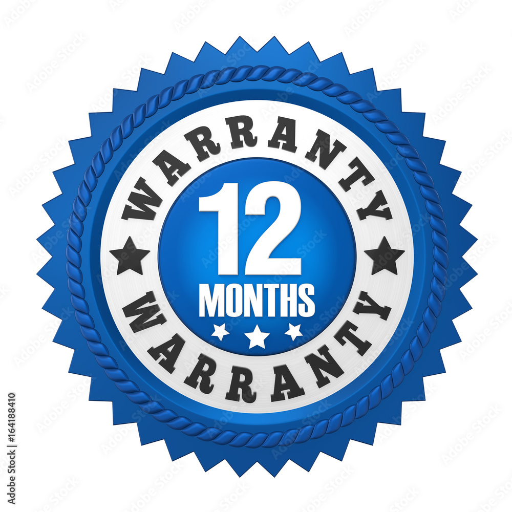 12 Months Warranty Badge Isolated