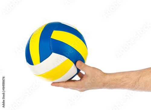 Hand and volleyball