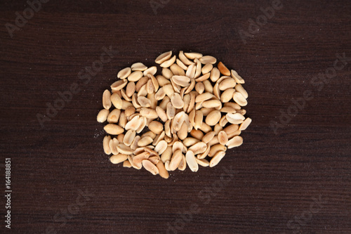 Peanuts on a dark background