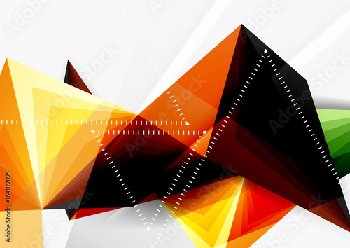 Vector low poly style 3d triangle line