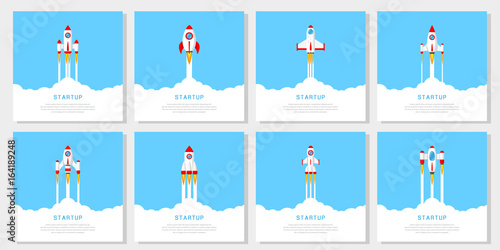 set of startup banners