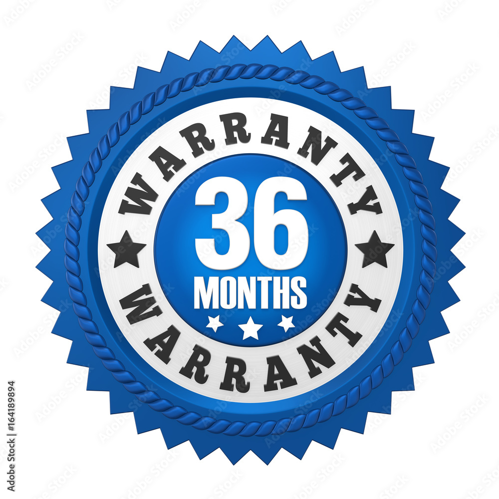 36 Months Warranty Badge Isolated