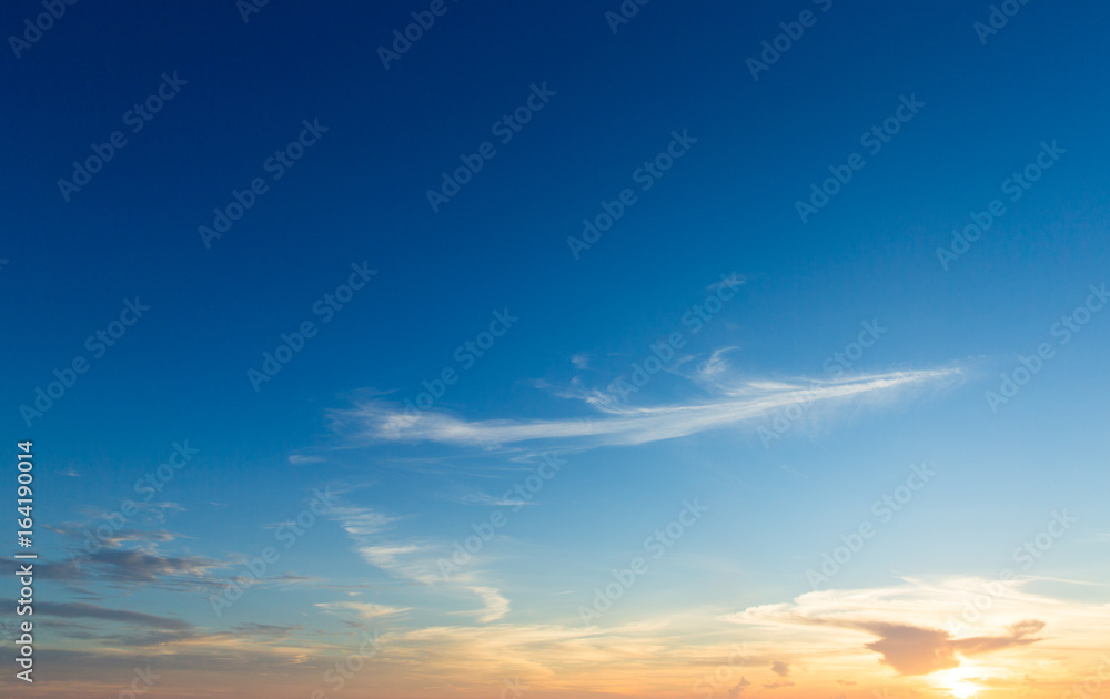 Naklejka premium Blue sky with white clouds