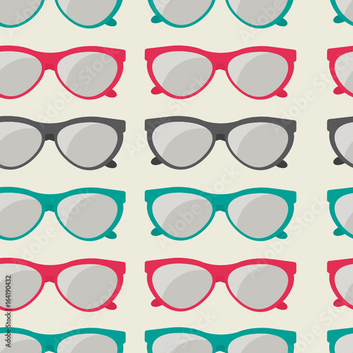 Sun glasses vector seamless pattern. 