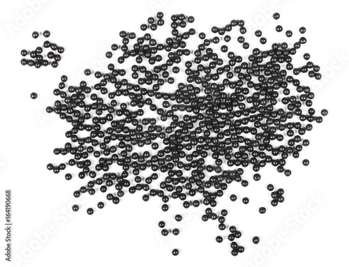 Bild auf Leinwand Shotgun pellets, birdshot isolated on white background top view with clipping pa