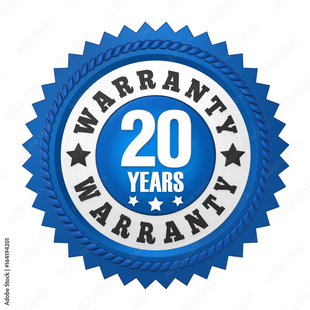 20 Years Warranty Badge Isolated 20 Years Warranty Badge Isolated