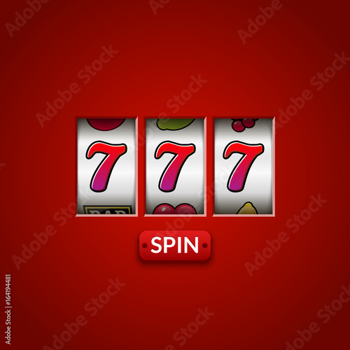 Lucky seven 777 slot machine. Casino vegas game. Gambling fortune chance. Win jackpot money photo
