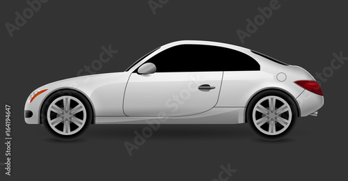 Vector automobile coupe isolated profile side view. Luxury modern sedan transport auto car. Side view car design illustration © kolonko