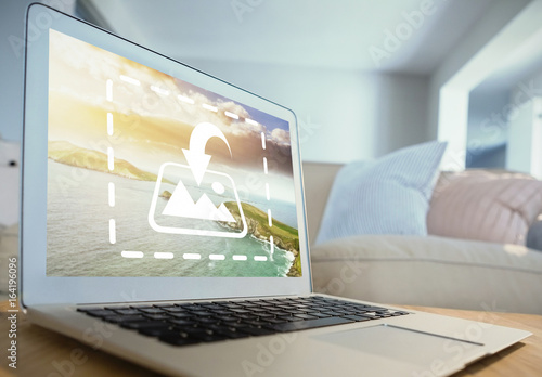 Laptop on Side Table Mockup 2