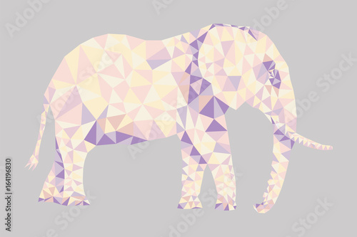 Polygonal elephant pattern