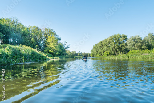 Calm landscape with blue river