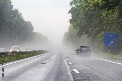wet highway scenery