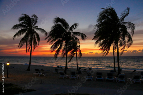 Sunset over Maria la Gorda beach on southwest Cuba