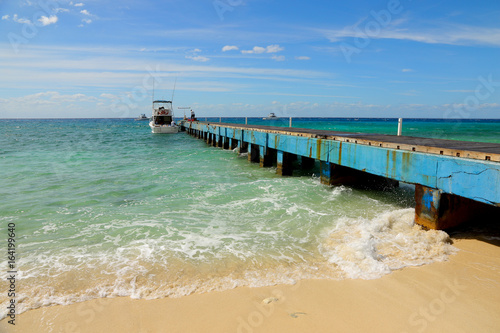 Pier on Maria la Gorda beach in soutwest Cuba photo