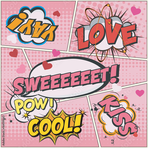 eps Vector image Comic callout   LOVE style pattern
