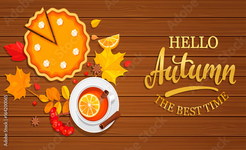 Hello autumn banner.
