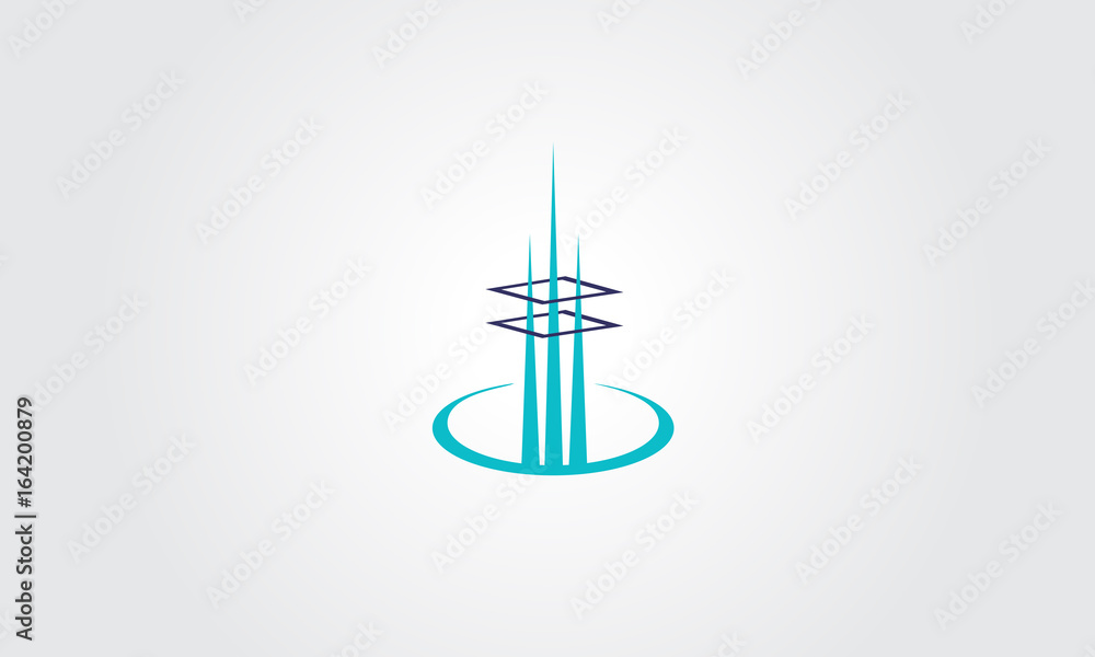 Fototapeta premium Tower Building Icon Logo