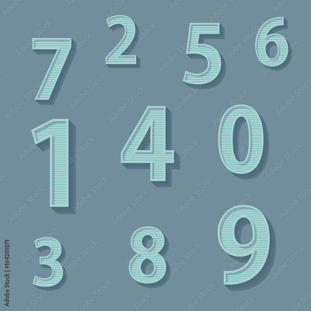 Illustration. Set of digits in retro style Illustration. Set of digits in retro style