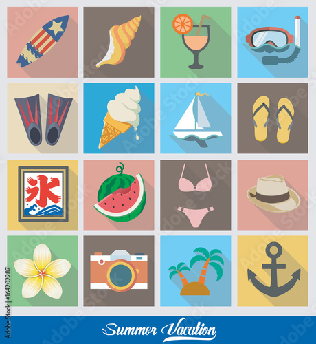 eps Vector image:Flat icon Summer Vacation