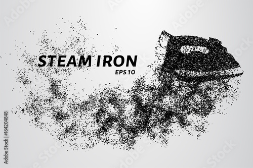 The iron of the particles. Electric iron crumbles into small circles and dots.