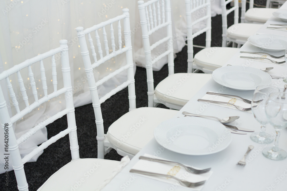Fototapeta premium fancy table set for a wedding dinner