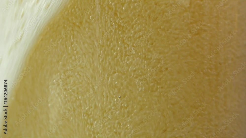 Light beer is poured in a glass, slow motion Light beer is poured in a glass, slow motion