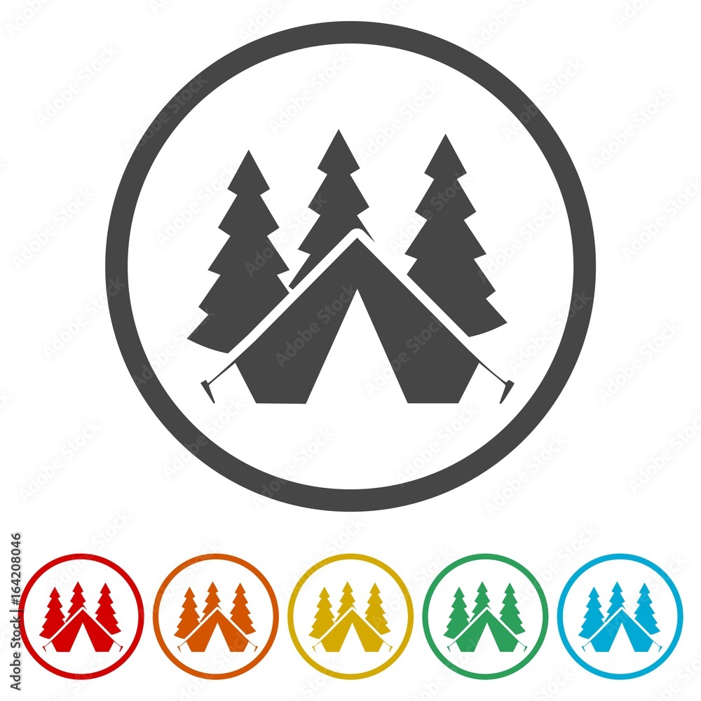 Obraz premium Tent icons set - Illustration 