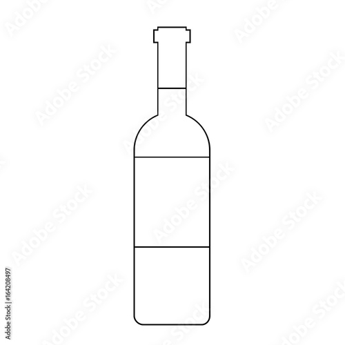 Wine Bottle Silhouette Isolated Icon Vector