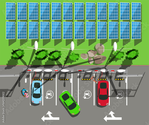 top view eco energy charger for electric cars