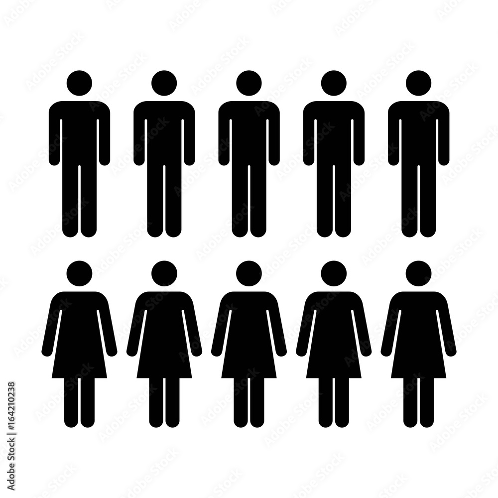 People Icon - Vector Group of Men and Women Team Symbol for Business Infographic Design in Glyph Pictogram illustration People Icon - Vector Group of Men and Women Team Symbol for Business Infographic Design in Glyph Pictogram illustration