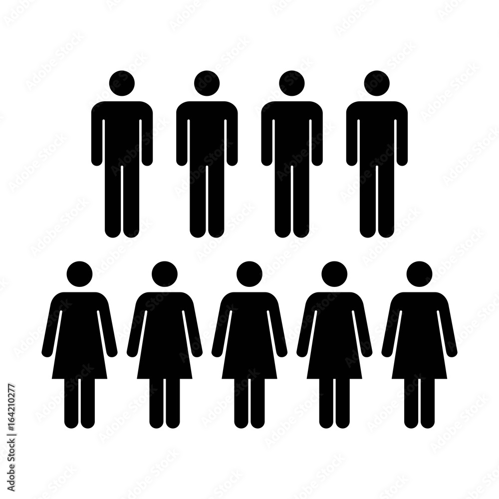 People Icon - Vector Group of Men and Women Team Symbol for Business Infographic Design in Glyph Pictogram illustration People Icon - Vector Group of Men and Women Team Symbol for Business Infographic Design in Glyph Pictogram illustration