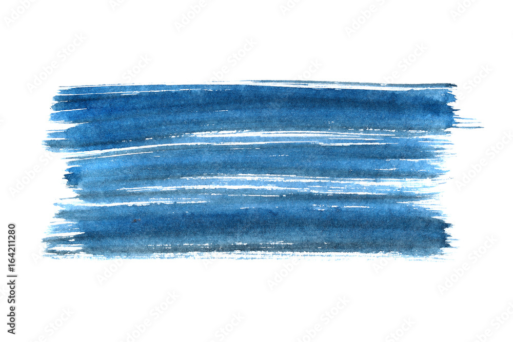 Blue ink brush stroke
