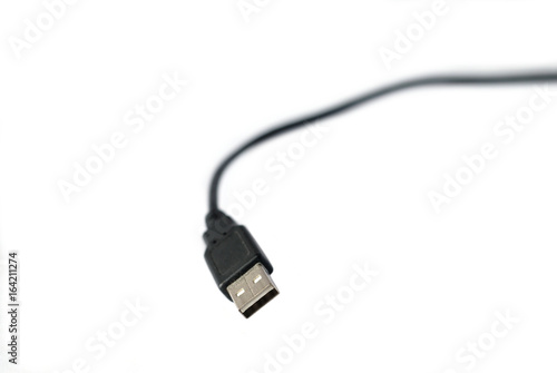 USB plugin cable on white background