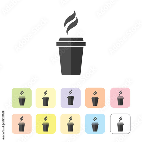 Vector silhouette of coffee and tea cup isolated on white.