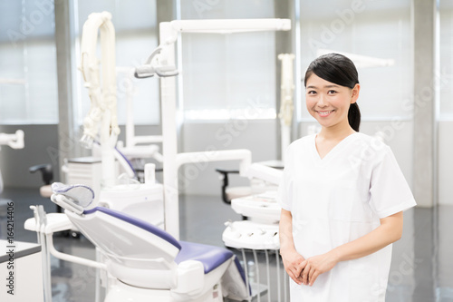portrait of asian dentist in dental clinic