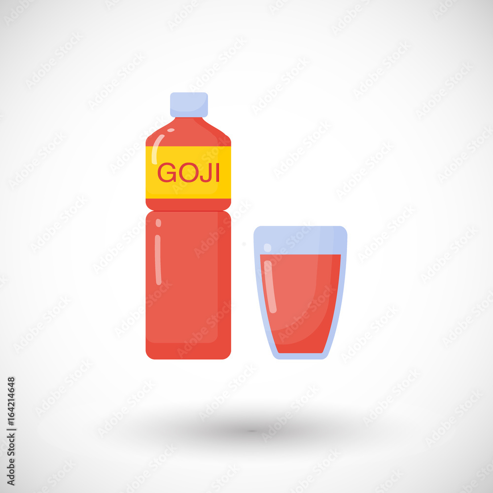 Obraz premium Goji berries juice vector flat icon