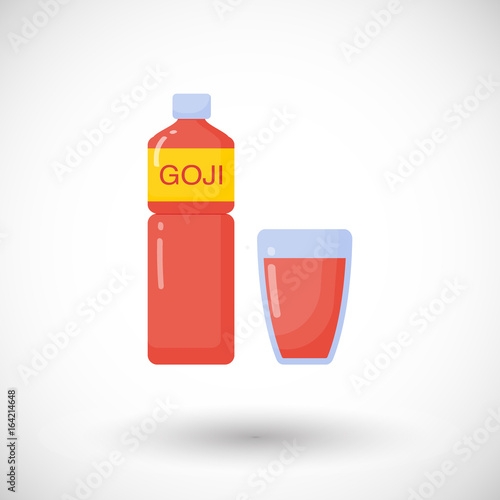 Goji berries juice vector flat icon