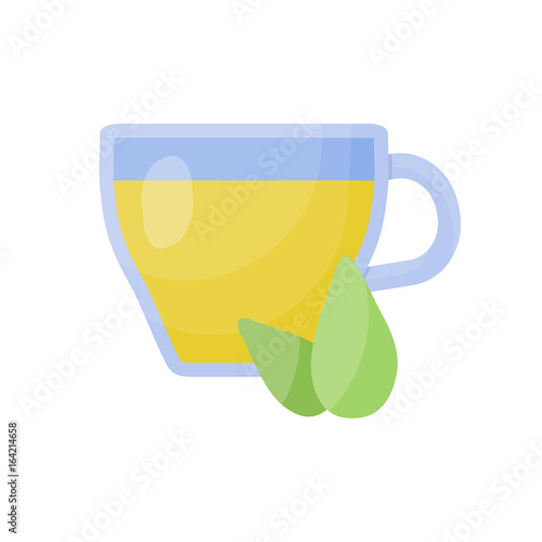 Green tea cup vector flat icon