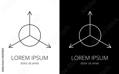 Arrows isometric on background of circle