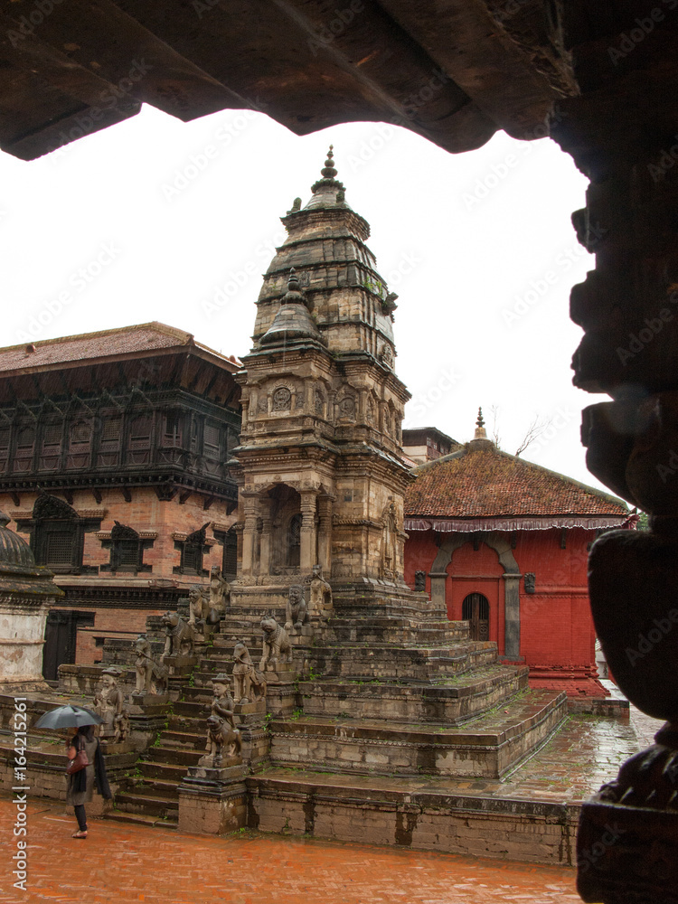 KATHMANDU, BHAKTAPUR, NEPAL.  The stone Siddhi Lakshmi Temple, also known as Lohan Dega. Durbar Square in Bhaktapur, Kathmandu valley